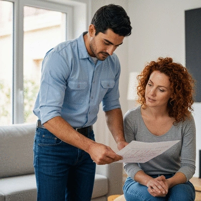 Plumber discussing a quote with a client in Nimes