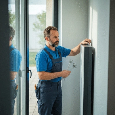 Plombier chauffagiste vérifiant une installation de chauffage moderne dans une maison à Nîmes